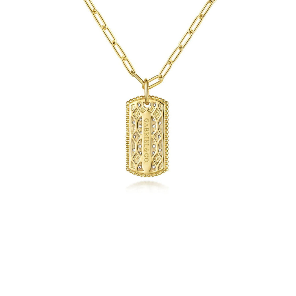 Gabriel & Co. Diamond Pavé Dog Tag Necklace-Gabriel & Co. Diamond Pavé Dog Tag Necklace - NK6842-18Y45JJ