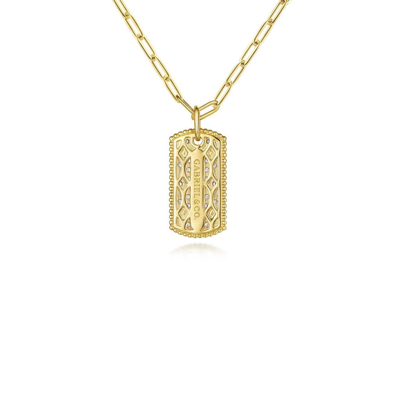 Gabriel & Co. Diamond Pavé Dog Tag Necklace-Gabriel & Co. Diamond Pavé Dog Tag Necklace - NK6842-18Y45JJ
