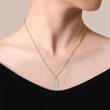 Gabriel & Co. Diamond Pavé Dog Tag Necklace-Gabriel & Co. Diamond Pavé Dog Tag Necklace - NK6842-18Y45JJ