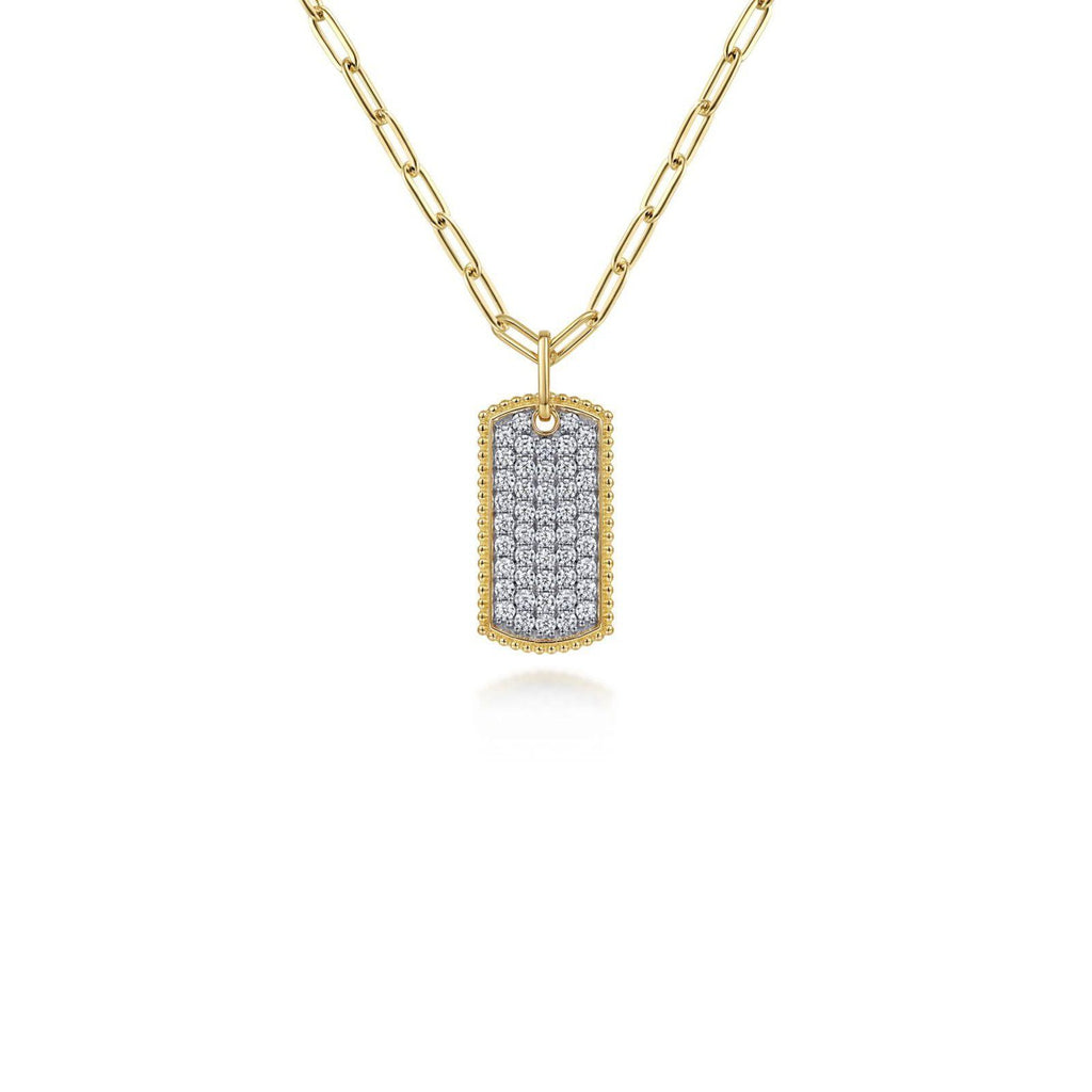 Gabriel & Co. Diamond Pavé Dog Tag Necklace-Gabriel & Co. Diamond Pavé Dog Tag Necklace - NK6842-18Y45JJ