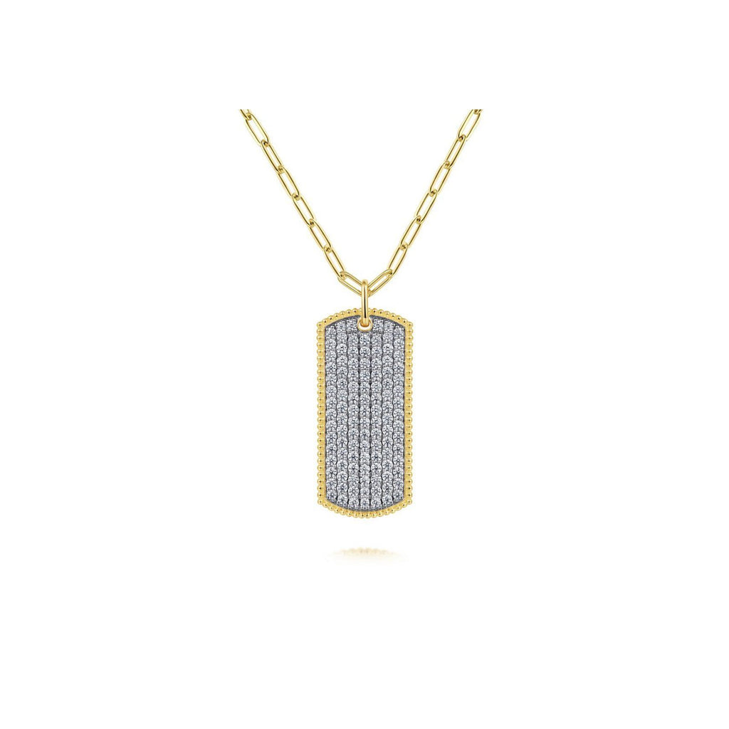 Gabriel & Co. Bujukan Diamond Pavé Dog Tag Necklace-Gabriel & Co. Diamond Pavé Dog Tag Necklace - NK6843-32Y45JJ