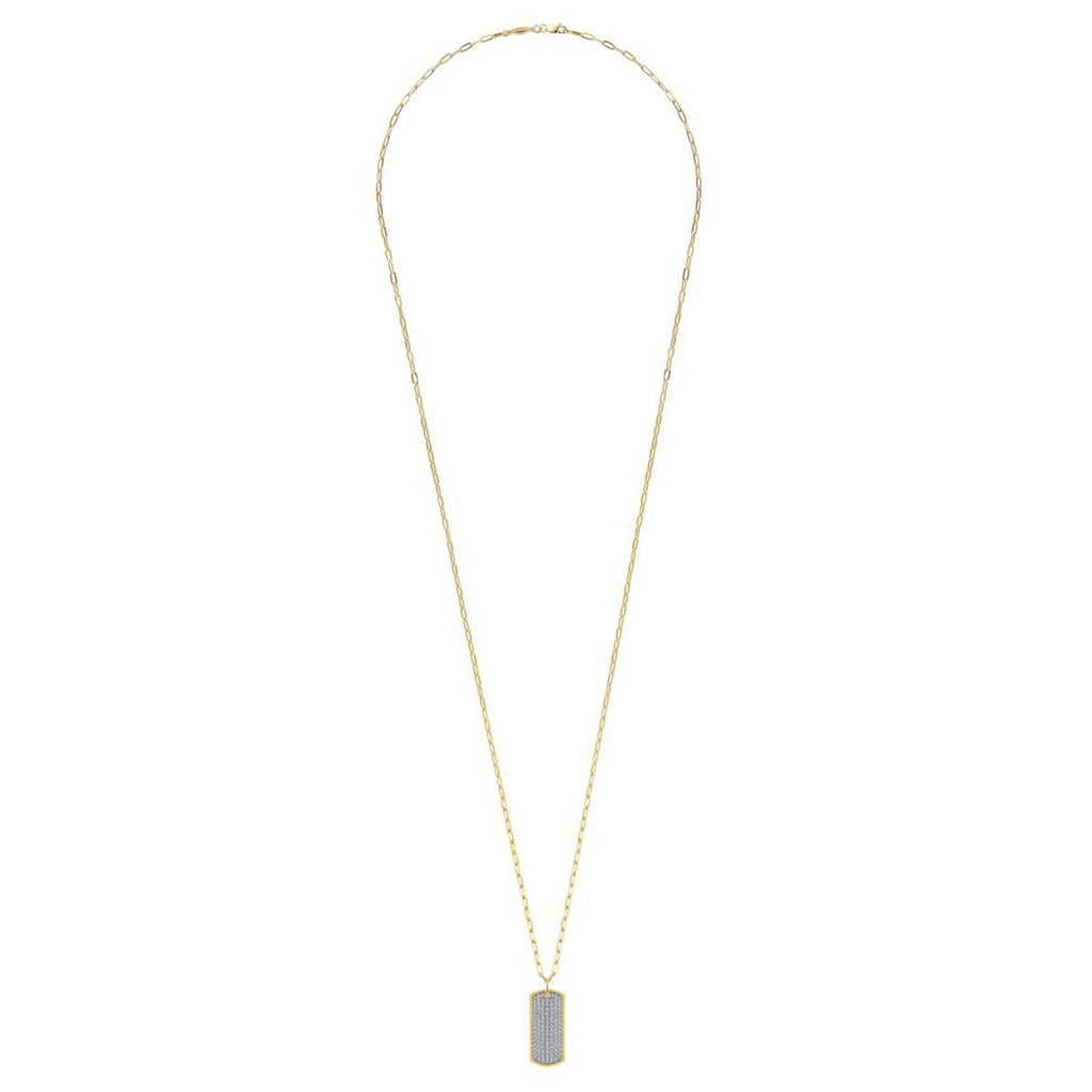 Gabriel & Co. Bujukan Diamond Pavé Dog Tag Necklace-Gabriel & Co. Diamond Pavé Dog Tag Necklace - NK6843-32Y45JJ
