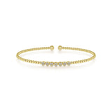 Gabriel & Co. Gold Bujukan Bead Cuff Bracelet with Cluster Diamond Stations-Gabriel & Co. Gold Bujukan Bead Cuff Bracelet with Cluster Diamond Stations - BG4116Y45JJ