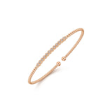 Gabriel & Co. Gold Bujukan Bead Cuff Bracelet with Diamond Stations-Gabriel & Co. Gold Bujukan Bead Cuff Bracelet with Diamond Stations - BG4228-6K45JJ