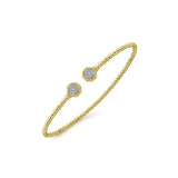 Gabriel & Co. Bujukan Split Cuff Bracelet with Diamond Pavé Hexagon Caps-Gabriel & Co. Gold Bujukan Split Cuff Bracelet with Diamond Pavé Hexagon Caps - BG4261-62Y45JJ.S575