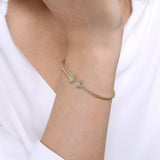 Gabriel & Co. Bujukan Split Cuff Bracelet with Diamond Pavé Hexagon Caps-Gabriel & Co. Gold Bujukan Split Cuff Bracelet with Diamond Pavé Hexagon Caps - BG4261-62Y45JJ.S575