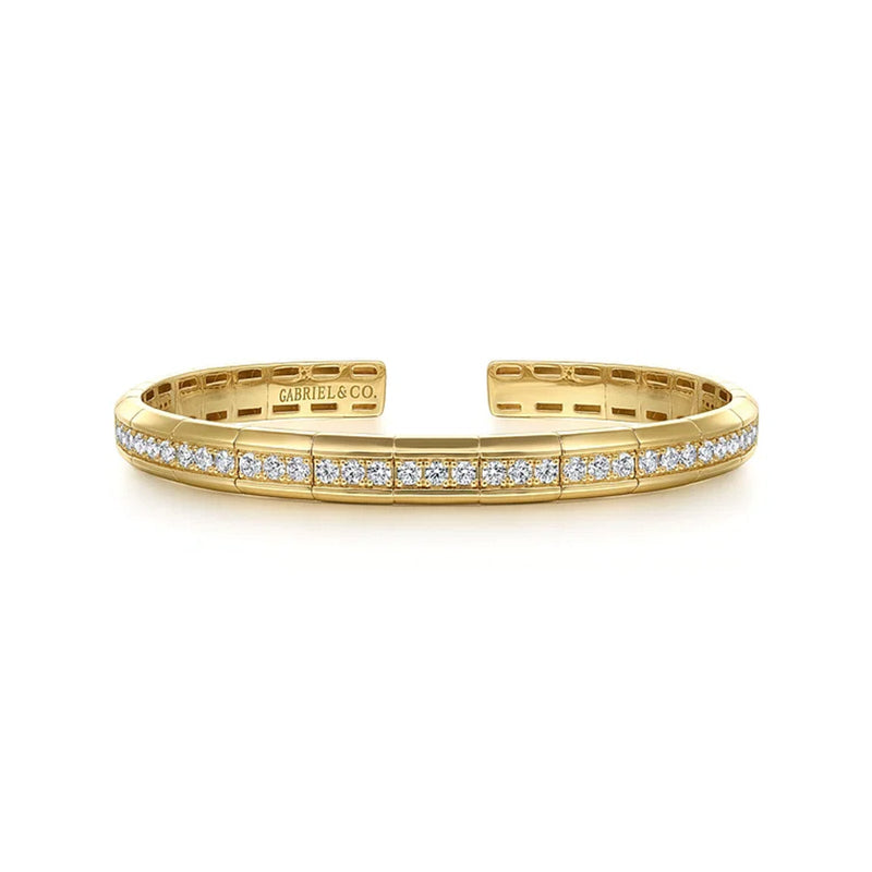Gabriel & Co. Gold Diamond Cut Cuff Bangle-Gabriel & Co. Gold Diamond Cut Cuff Bangle - BG4939-62Y45JJ