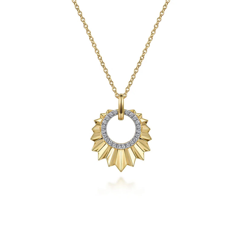 Gabriel & Co. Gold Diamond Cut Texture Pendant Necklace-Gabriel & Co. Gold Diamond Cut Texture Pendant Necklace - NK7261Y45JJ