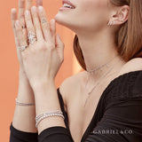 Gabriel & Co. Layered Pavé Diamond Bar and Spike Pendant Necklace-Gabriel & Co. Layered Pavé Diamond Bar and Spike Pendant Necklace - NK6009W45JJ