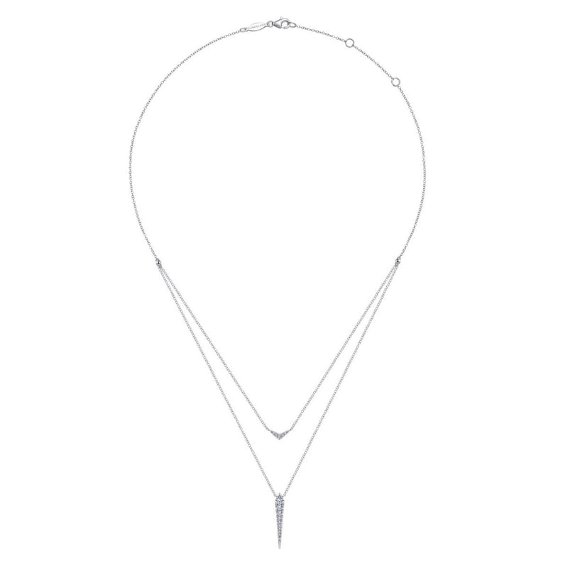 Gabriel & Co. Layered Pavé Diamond Bar and Spike Pendant Necklace-Gabriel & Co. Layered Pavé Diamond Bar and Spike Pendant Necklace - NK6009W45JJ