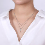 Gabriel & Co. Layered Pavé Diamond Bar and Spike Pendant Necklace-Gabriel & Co. Layered Pavé Diamond Bar and Spike Pendant Necklace - NK6009W45JJ