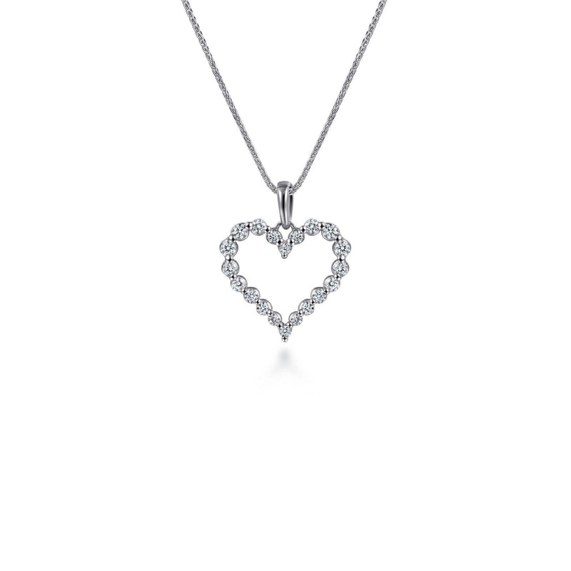 Gabriel & Co. Open Heart Diamond Pendant Necklace-Gabriel & Co. Open Heart Diamond Pendant Necklace - NK1844W45JJ