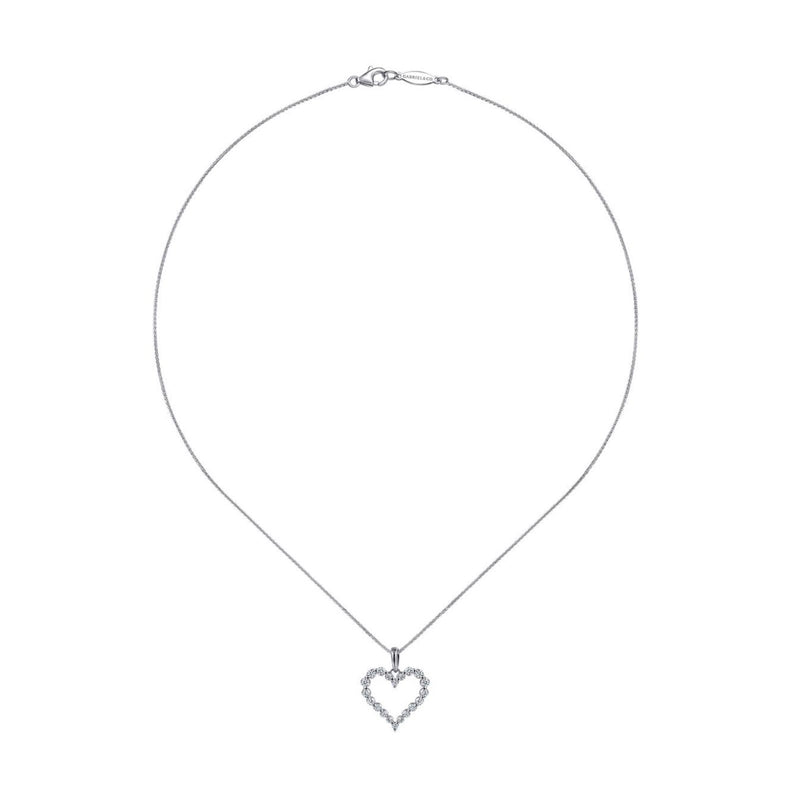 Gabriel & Co. Open Heart Diamond Pendant Necklace-Gabriel & Co. Open Heart Diamond Pendant Necklace - NK1844W45JJ
