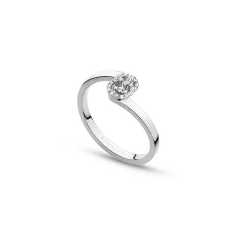 Gucci GG Ring in White Gold with Diamonds-Gucci GG Ring in White Gold with Diamonds -