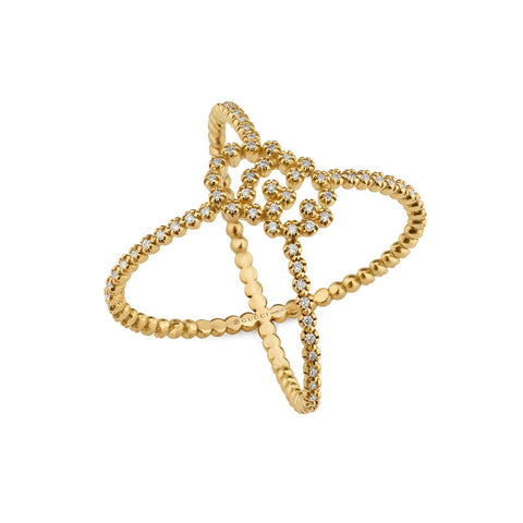 Gucci GG Running Diamond X Ring-Gucci GG Running Diamond X Ring -