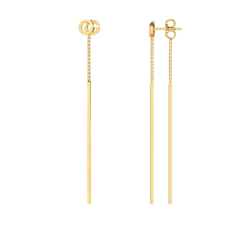 Gucci GG Running Yellow Gold Earrings-Gucci GG Running Yellow Gold Earrings -