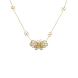 Gucci Le Marché des Merveilles Butterfly Necklace-Gucci Le Marché des Merveilles Butterfly Necklace - YBB60678000100U - Gucci  Le Marché des Merveilles Butterfly Necklace in 18 karat yellow gold with diamonds totaling 0.26 carats.
