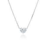 Heart Diamond Solitaire Necklace-Heart Diamond Solitaire Necklace - LCC48208