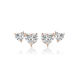 Heart Diamond Stud Earrings-Heart Diamond Stud Earrings - DENKA04505