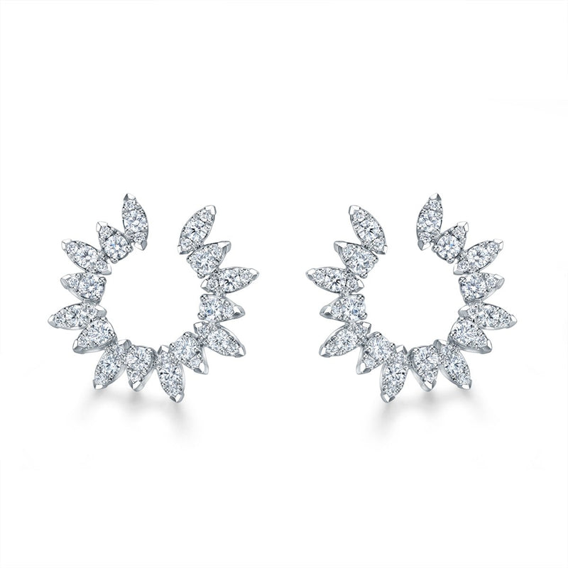 Hearts On Fire Aerial Sunburst Wrap Earrings-Hearts On Fire Aerial Sunburst Wrap Earrings - HFEAERSW01258W