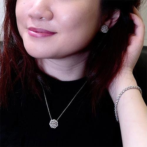 Hearts On Fire Aurora Cluster Earrings-Hearts On Fire Aurora Cluster Earrings -