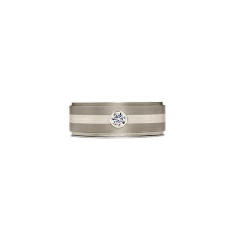 Hearts On Fire Commanding Grey Titanium Inlay Step Band-Hearts On Fire Commanding Grey Titanium Inlay Step Band -