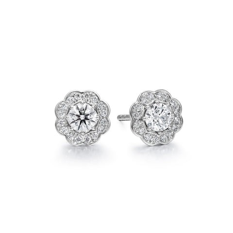 Hearts On Fire Lorelei Diamond Halo Stud Earrings-Hearts On Fire Lorelei Diamond Halo Stud Earrings - HFELORDIAH01008W