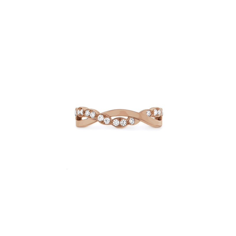 Hearts On Fire Lorelei Twist Ring-Hearts On Fire Lorelei Twist Ring - HBALORFTW00208R-C - Hearts On Fire Lorelei Twist Ring in 18 karat rose gold with diamonds.