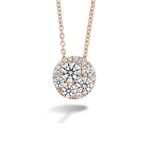 Hearts On Fire Tessa Diamond Circle Pendant Necklace-Hearts On Fire Tessa Diamond Circle Pendant - HFPTESC00518R - Hearts On Fire Tessa Diamond Circle Pendant in 18 karat rose gold with diamonds.