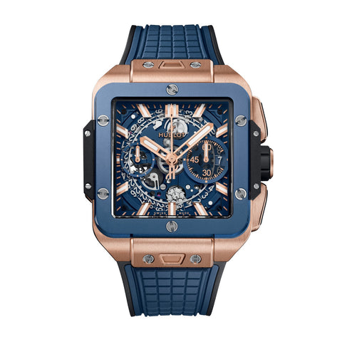 Hublot Square Bang Unico King Gold Blue Ceramic 42mm-Hublot Square Bang Unico King Gold Blue Ceramic 42mm - 821.OL.5180.RX