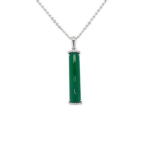 Jade Bar Pendant and Chain-Jade Bar Pendant and Chain -