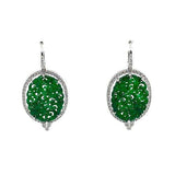 Jade Carved Dangle Earrings-Jade Carved Dangle Earrings -