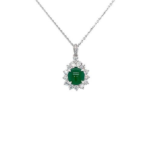 Jade Diamond Pendant and Chain-Jade Diamond Pendant and Chain -