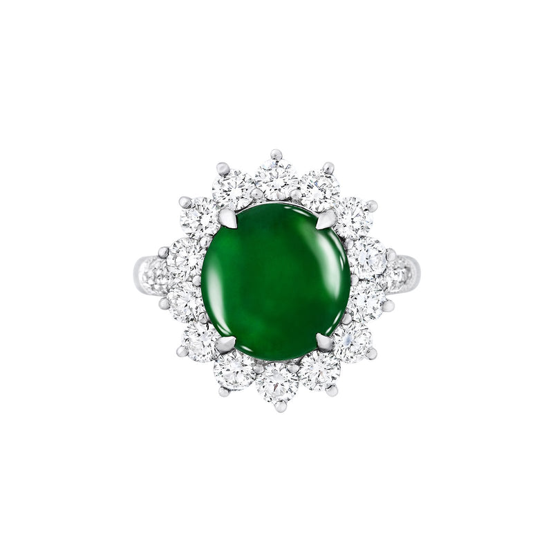 Jade Diamond Ring-Jade Diamond Ring - ORNEL00489