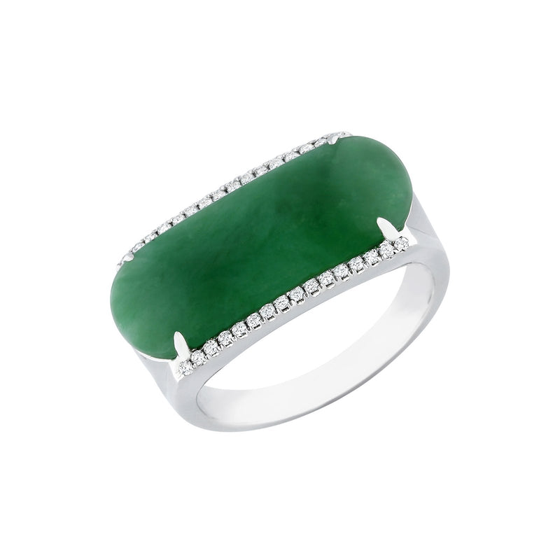 Jade Diamond Ring-Jade Diamond Ring - ORNEL00570