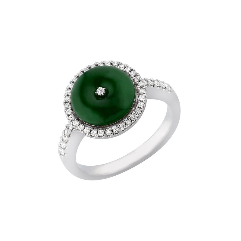 Jade Disc Diamond Ring-Jade Disc Diamond Ring - ORNEL00810