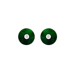 Jade Disc Earrings-Jade Disc Earrings - OENEL00349