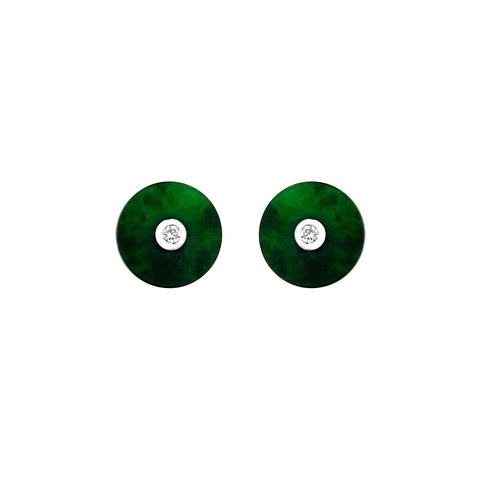 Jade Disc Earrings-Jade Disc Earrings - OENEL00349