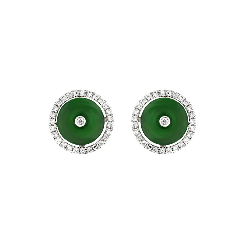 Jade Disc Earrings-Jade Disc Earrings - OENEL00356