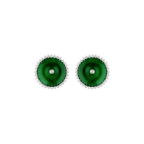 Jadeite Disc Earrings-Jade Disc Earrings - OENEL00372