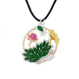 Jade Medallion Pendant and Cord Necklace-Jade Medallion Pendant and Cord Necklace -