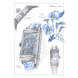 Jaeger-LeCoultre Reverso One Precious Flowers - Blue Arums-Jaeger LeCoultre Reverso One Precious Flowers - Blue Arums -