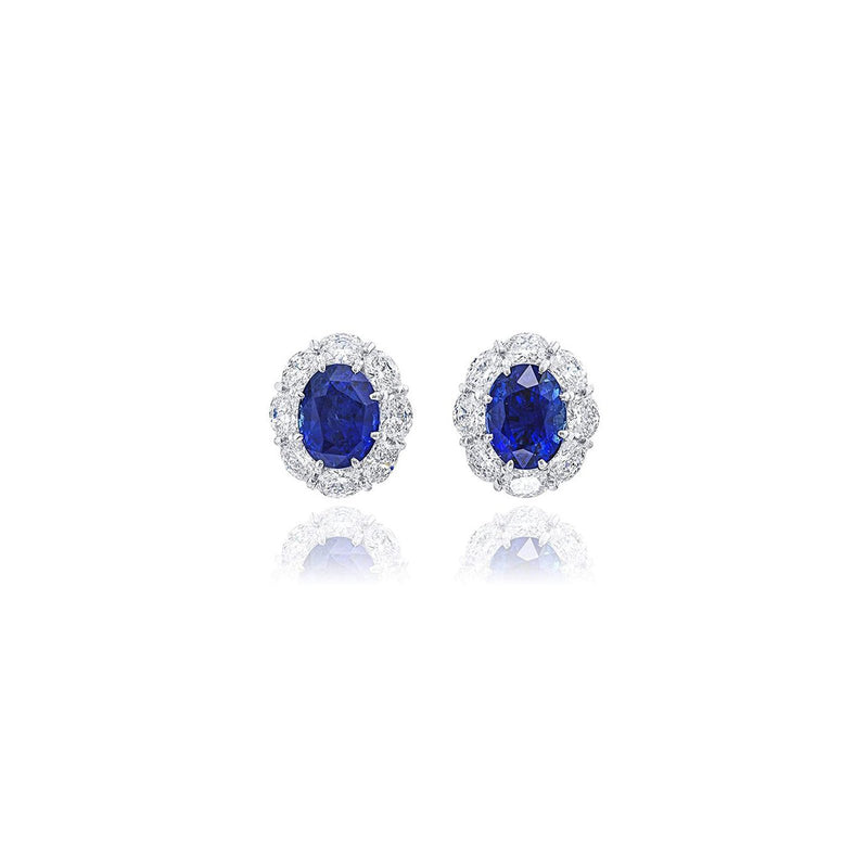 JB Star Sapphire Diamond Earrings-JB Star Sapphire Diamond Earrings -