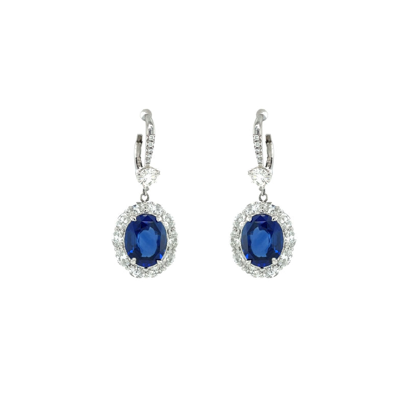 JB Star Sapphire Diamond Earrings-JB Star Sapphire Diamond Earrings - ESD-0779/82980