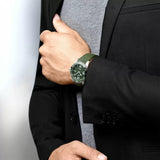 Longines HydroConquest 41mm-Longines HydroConquest in a 41mm stainless steel case with green dial on green rubber strap, featuring a date display and automatic movement with up to 72 hours of power reserve.