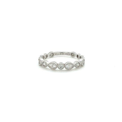 Memoire Milgrain Diamond Stacking Ring-Memoire Milgrain Diamond Stacking Ring - DRMEM05489