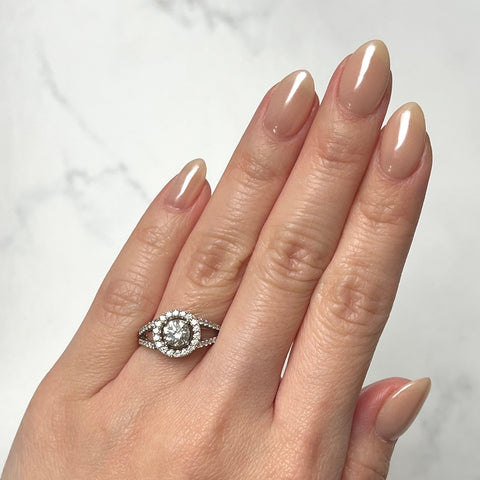 Memoire Round-cut Engagement Ring-Memoire Round-cut Engagement Ring - MTK16ER-0125MPL