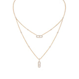 Messika Move Uno 2 Rows Pave Necklace-Messika Move Uno 2 Rows Pave Necklace -
