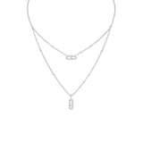 Messika Move Uno 2 Rows Pave Necklace-Messika Move Uno 2 Rows Pave Necklace -