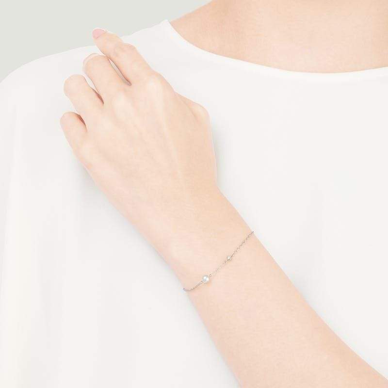 Mikimoto Akoya Cultured Pearl and Diamond Station Bracelet-Mikimoto Akoya Cultured Pearl and Diamond Station Bracelet - MDQ10054ADXW